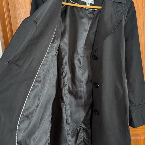 NWOT Talbots Size PS Women's Belted Water Repellent Black Trench Coat - Picture 7 of 11